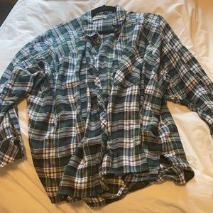 Urban Outfitters Green Brendan Drapey Flannel